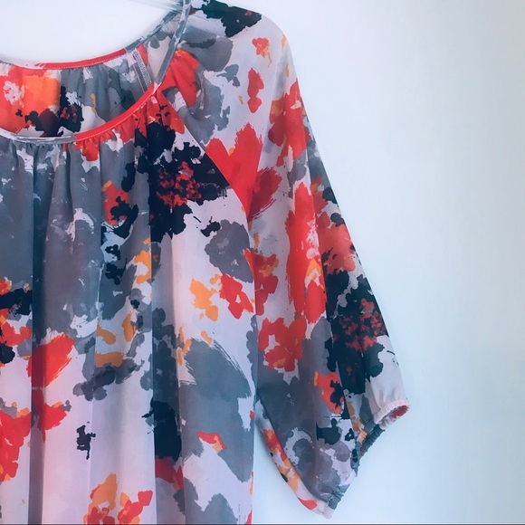 The Limited Orange and Grey Splatter Blouse - Picture 6 of 6